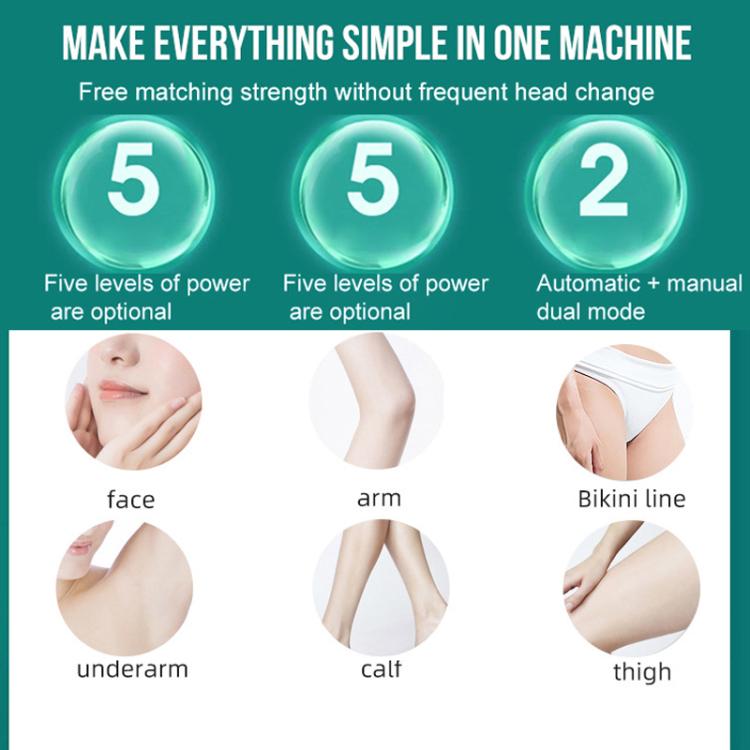 Sapphire Ice Sense Painless Laser Hair Remover Intense Pulse Ice Hair Removal Device, Style: Dark Green FY-505AG(EU Plug) - free shipping - PMC TechLife - Order now!