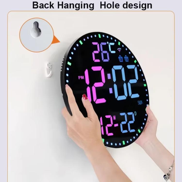 Wifi App Control LED Digital Wall Clock With RGB Light Multi-Functional Alarm Clock(Black Shell Colth Surface) - Wall Clock by PMc TechLife | Online Shopping South Africa | PMc TechLife | Buy Now Pay Later Mobicred