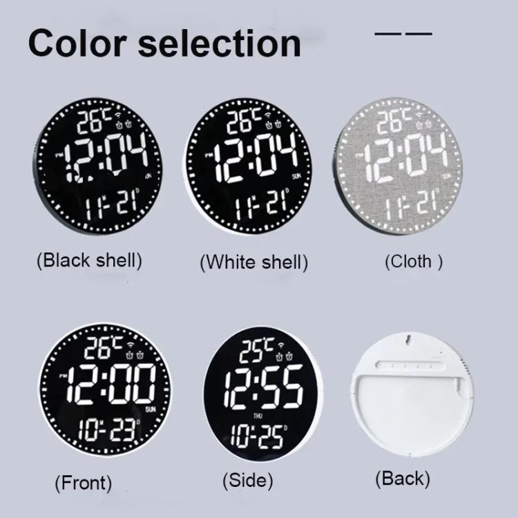 Wifi App Control LED Digital Wall Clock With RGB Light Multi-Functional Alarm Clock(Black Shell Colth Surface) - Wall Clock by PMc TechLife | Online Shopping South Africa | PMc TechLife | Buy Now Pay Later Mobicred