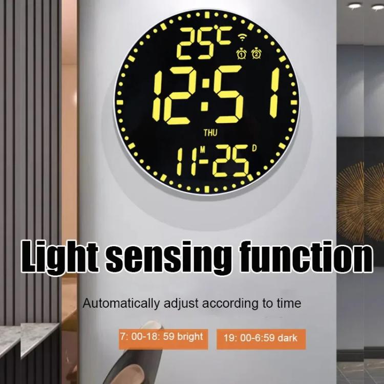Wifi App Control LED Digital Wall Clock With RGB Light Multi-Functional Alarm Clock(Black Shell Colth Surface) - Wall Clock by PMc TechLife | Online Shopping South Africa | PMc TechLife | Buy Now Pay Later Mobicred