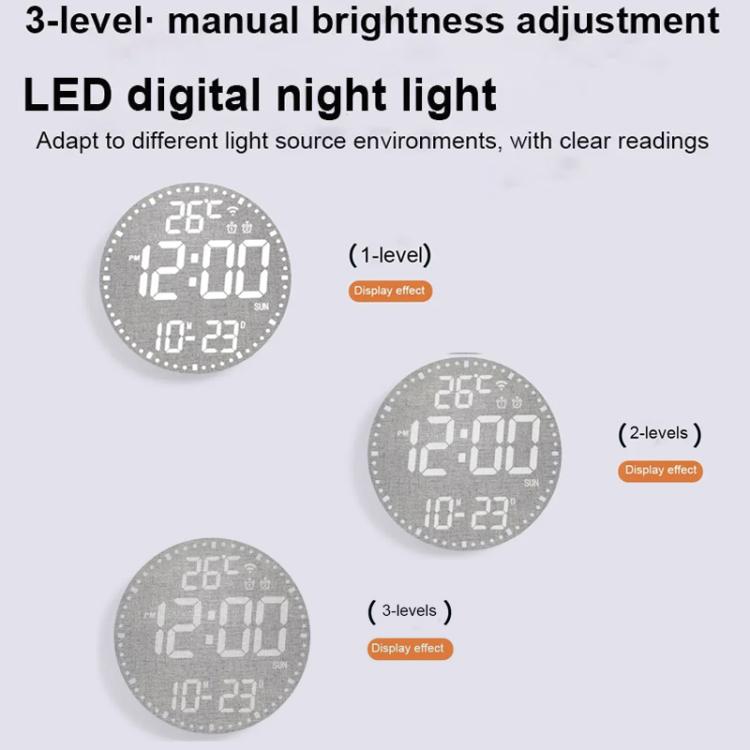 Wifi App Control LED Digital Wall Clock With RGB Light Multi-Functional Alarm Clock(Black Shell Colth Surface) - Wall Clock by PMc TechLife | Online Shopping South Africa | PMc TechLife | Buy Now Pay Later Mobicred