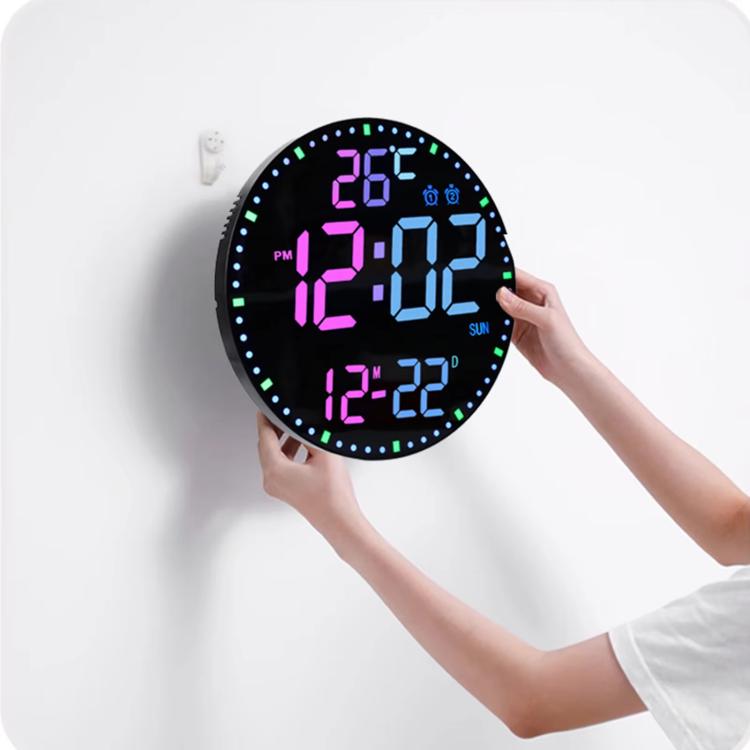 11.6-Inch RGB Wall Clock With Remote Control Multi-Functional Alarm Clock  Black+Cloth - Wall Clock by PMc TechLife | Online Shopping South Africa | PMc TechLife | Buy Now Pay Later Mobicred