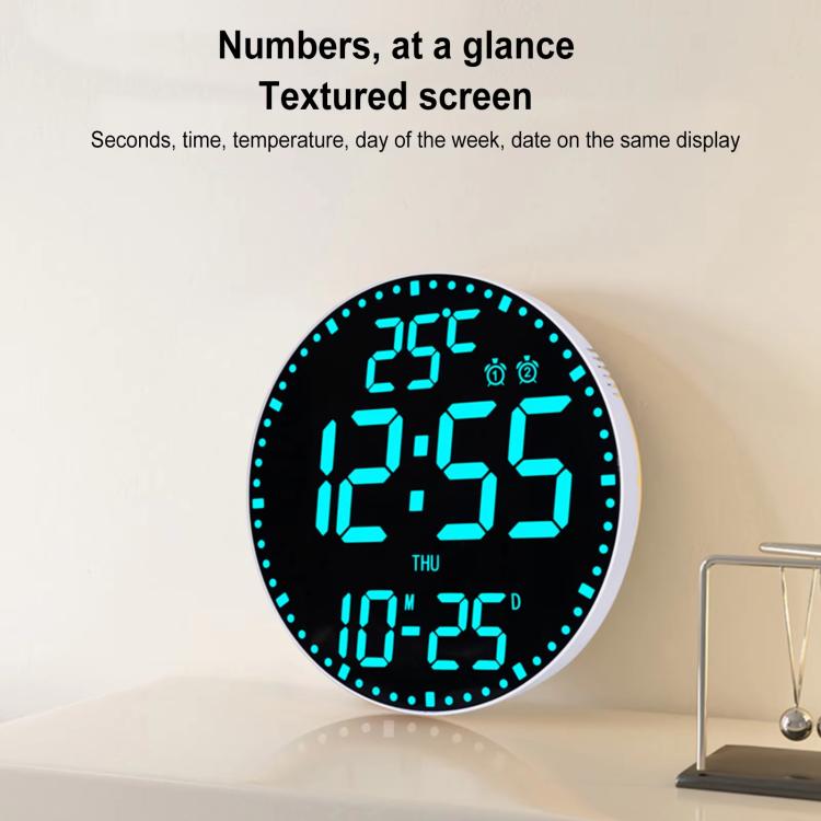 11.6-Inch RGB Wall Clock With Remote Control Multi-Functional Alarm Clock Bamboo+Bamboo - Wall Clock by PMc TechLife | Online Shopping South Africa | PMc TechLife | Buy Now Pay Later Mobicred