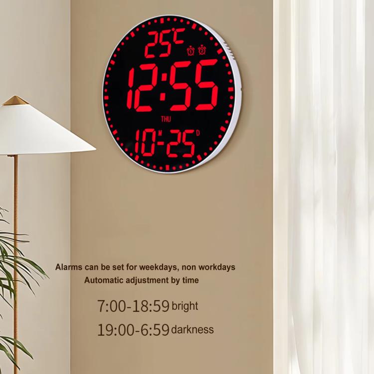 11.6-Inch RGB Wall Clock With Remote Control Multi-Functional Alarm Clock Bamboo+Bamboo - Wall Clock by PMc TechLife | Online Shopping South Africa | PMc TechLife | Buy Now Pay Later Mobicred