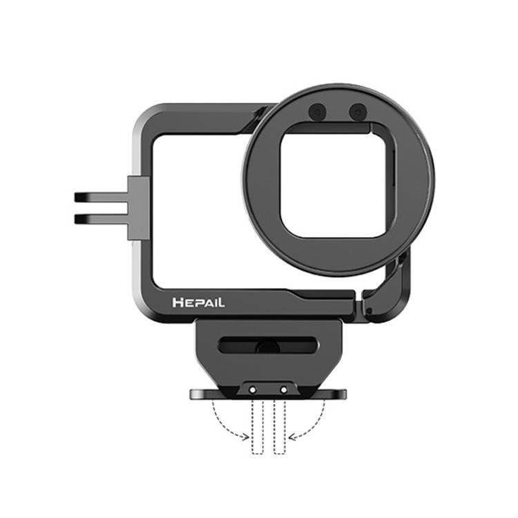 For GoPro HERO12 Black /11 Black /10 Black /9 Black HEPAIL C-G12 Metal Rabbit Cage With Dual Cold Shoe Connector - free shipping - PMC TechLife - Order now!