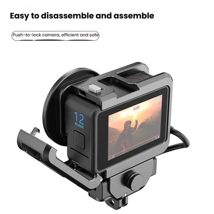 For GoPro HERO12 Black /11 Black /10 Black /9 Black HEPAIL C-G12 Metal Rabbit Cage With Dual Cold Shoe Connector - free shipping - PMC TechLife - Order now!