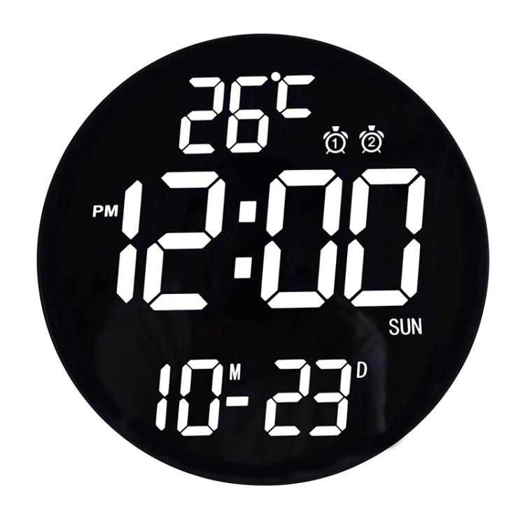 11.6-Inch White Light Wall Clock With Remote Control Multi-Functional Alarm Clock White+Black - Wall Clock by PMc TechLife | Online Shopping South Africa | PMc TechLife | Buy Now Pay Later Mobicred