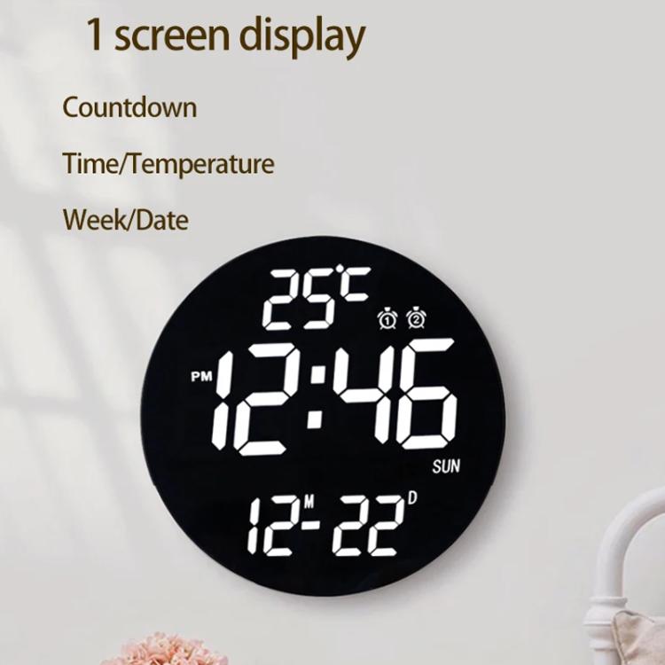 11.6-Inch White Light Wall Clock With Remote Control Multi-Functional Alarm Clock Black+Black - Wall Clock by PMc TechLife | Online Shopping South Africa | PMc TechLife | Buy Now Pay Later Mobicred