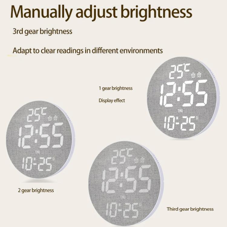 11.6-Inch White Light Wall Clock With Remote Control Multi-Functional Alarm Clock Black+Cloth - Wall Clock by PMc TechLife | Online Shopping South Africa | PMc TechLife | Buy Now Pay Later Mobicred