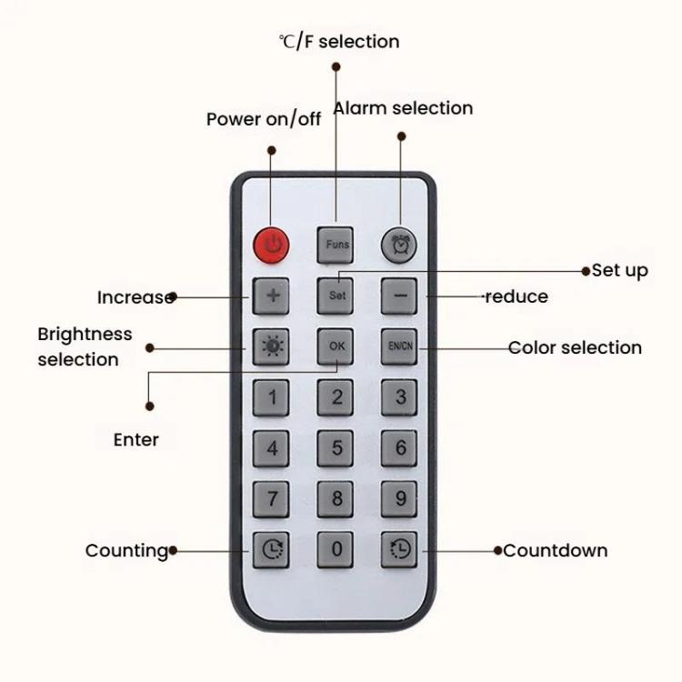 11.6-Inch White Light Wall Clock With Remote Control Multi-Functional Alarm Clock White+Cloth - Wall Clock by PMc TechLife | Online Shopping South Africa | PMc TechLife | Buy Now Pay Later Mobicred