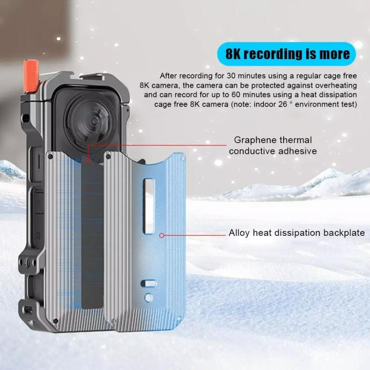 For Insta360 X4 HEPAIL Metal Heat Dissipation Magnetic Rabbit Cage - free shipping - PMC TechLife - Order now!