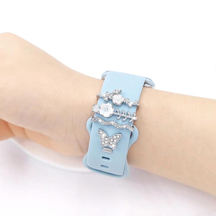 4pcs / Set 22mm Width Smart Watch Silicone Band Decorative Ring Metal Accessories(Silver) - Watch Decorations by PMC TechLife | Online Shopping South Africa | PMC TechLife | Buy Now Pay Later Mobicred