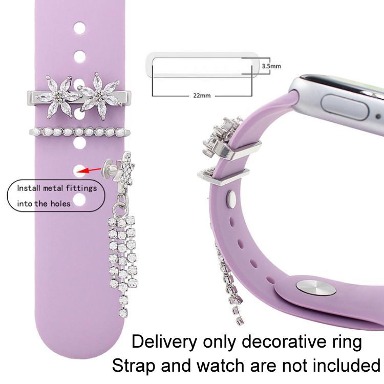 3pcs / Set 22mm Width Smart Watch Silicone Band Decorative Ring Metal Accessories, Style: 3 - Watch Decorations by PMC TechLife | Online Shopping South Africa | PMC TechLife | Buy Now Pay Later Mobicred