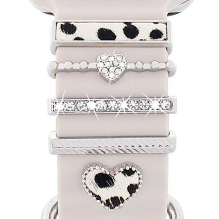 5pcs / Set 20mm Width Smart Watch Silicone Band Decorative Ring Metal Accessories, Style: Silver 5 - Watch Decorations by PMC TechLife | Online Shopping South Africa | PMC TechLife | Buy Now Pay Later Mobicred