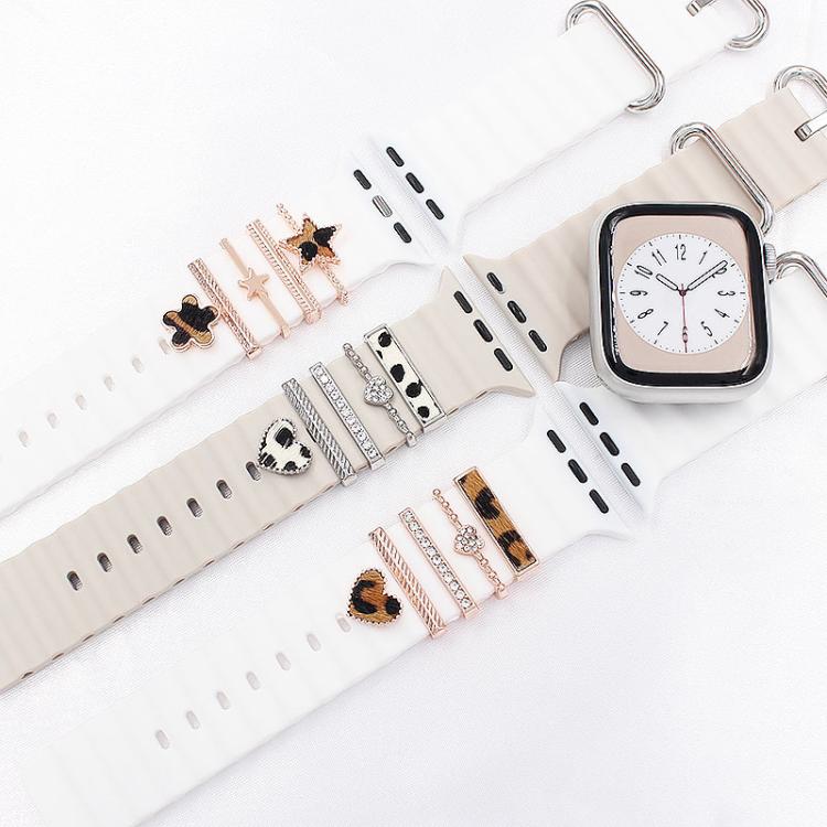 5pcs / Set 20mm Width Smart Watch Silicone Band Decorative Ring Metal Accessories, Style: Gold 9 - Watch Decorations by PMC TechLife | Online Shopping South Africa | PMC TechLife | Buy Now Pay Later Mobicred