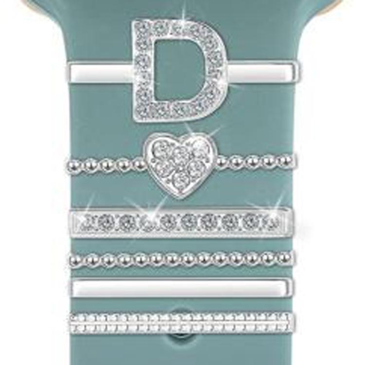 6pcs / Set Smart Watch Silicone Band Decorative Ring Metal Accessories, Size: D(Silver) - Watch Decorations by PMC TechLife | Online Shopping South Africa | PMC TechLife | Buy Now Pay Later Mobicred