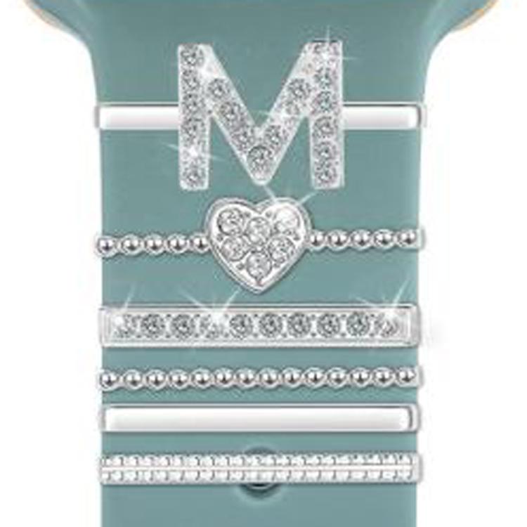 6pcs / Set Smart Watch Silicone Band Decorative Ring Metal Accessories, Size: M(Silver) - Watch Decorations by PMC TechLife | Online Shopping South Africa | PMC TechLife | Buy Now Pay Later Mobicred