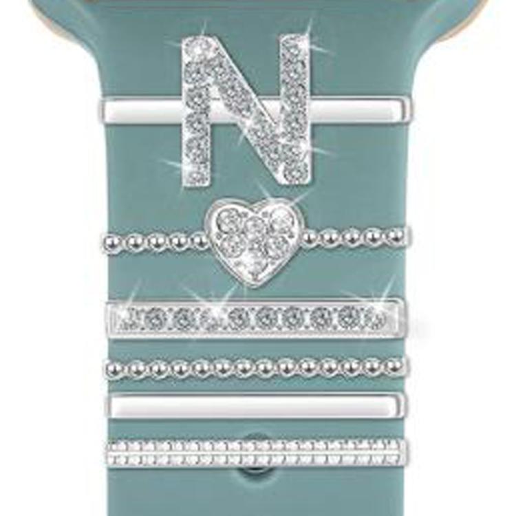 6pcs / Set Smart Watch Silicone Band Decorative Ring Metal Accessories, Size: N(Silver) - Watch Decorations by PMC TechLife | Online Shopping South Africa | PMC TechLife | Buy Now Pay Later Mobicred