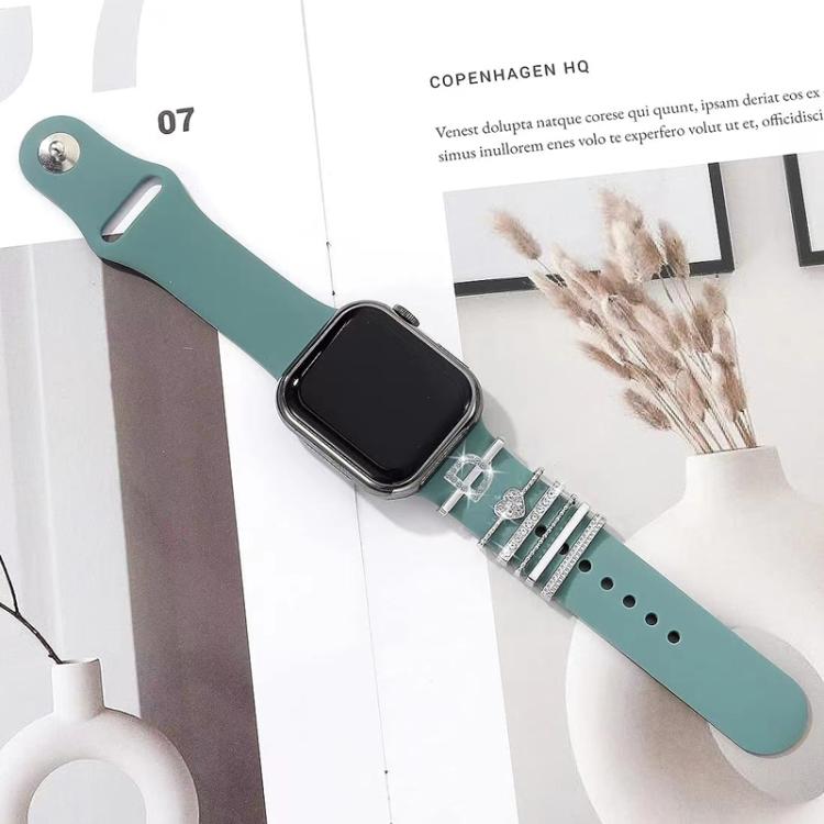 6pcs / Set Smart Watch Silicone Band Decorative Ring Metal Accessories, Size: S(Rose Gold) - Watch Decorations by PMC TechLife | Online Shopping South Africa | PMC TechLife | Buy Now Pay Later Mobicred