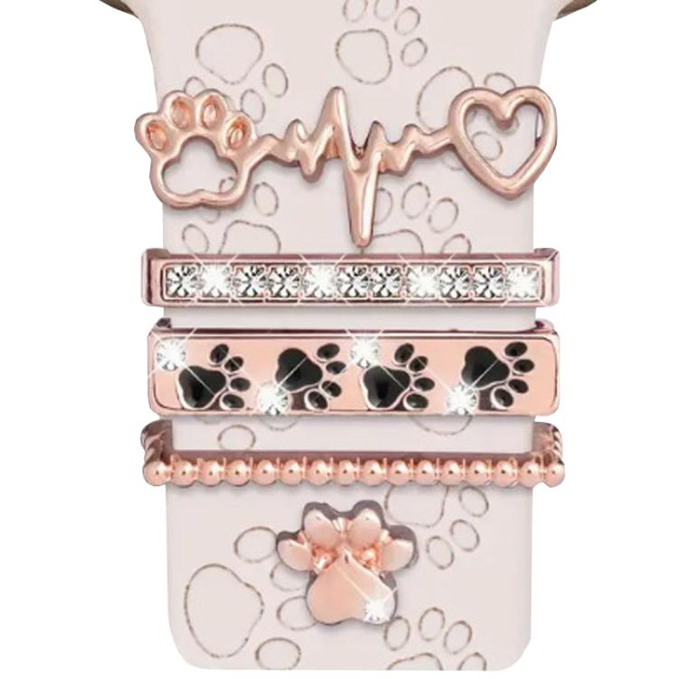 21mm Width Smart Watch Band Decorative Ring Metal Accessories(Dog Paw Rose Gold) - free shipping - PMc TechLife - Order now!
