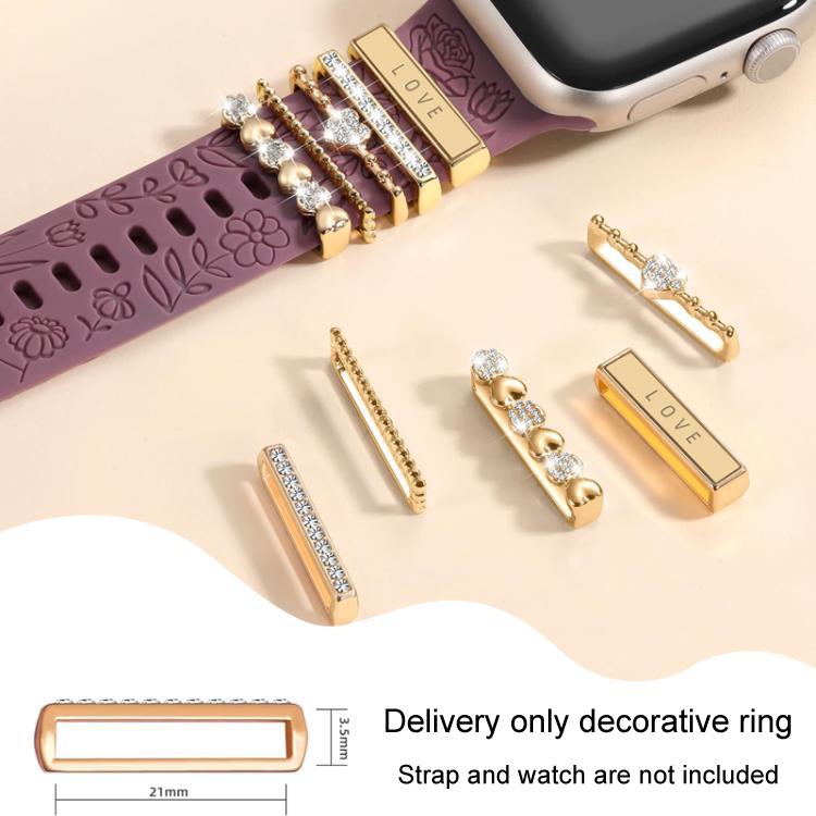 21mm Width Smart Watch Band Decorative Ring Metal Accessories(LOVE Gold) - free shipping - PMc TechLife - Order now!