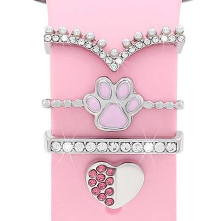 4pcs / Set 22mm Width Smart Watch Band Decorative Ring Metal Accessories, Style: 2 - Watch Decorations by PMC TechLife | Online Shopping South Africa | PMC TechLife | Buy Now Pay Later Mobicred