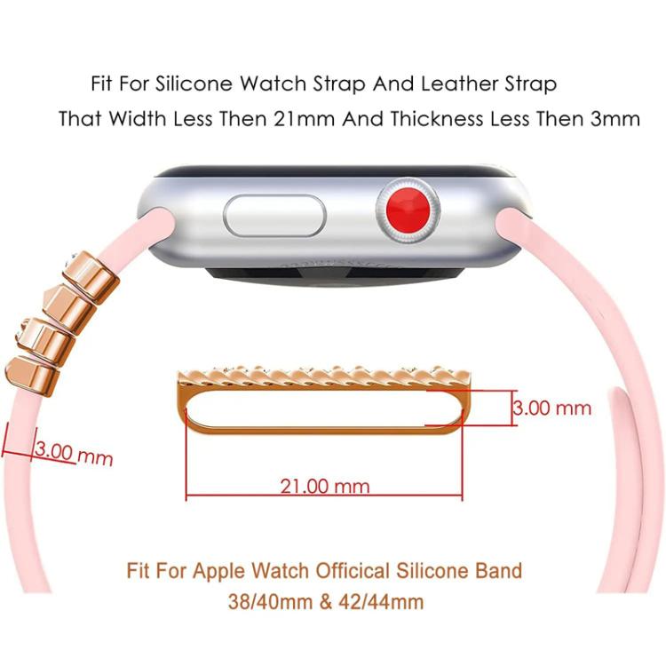 5pcs / Set 21mm Width Smart Watch Band LOVE Letter Decorative Ring Metal Accessories(Silver) - Watch Decorations by PMC TechLife | Online Shopping South Africa | PMC TechLife | Buy Now Pay Later Mobicred