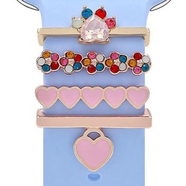 22mm Width Smart Watch Silicone Band Decorative Ring Metal Accessories, Style: Dog Paw Rose Gold - free shipping - PMc TechLife - Order now!