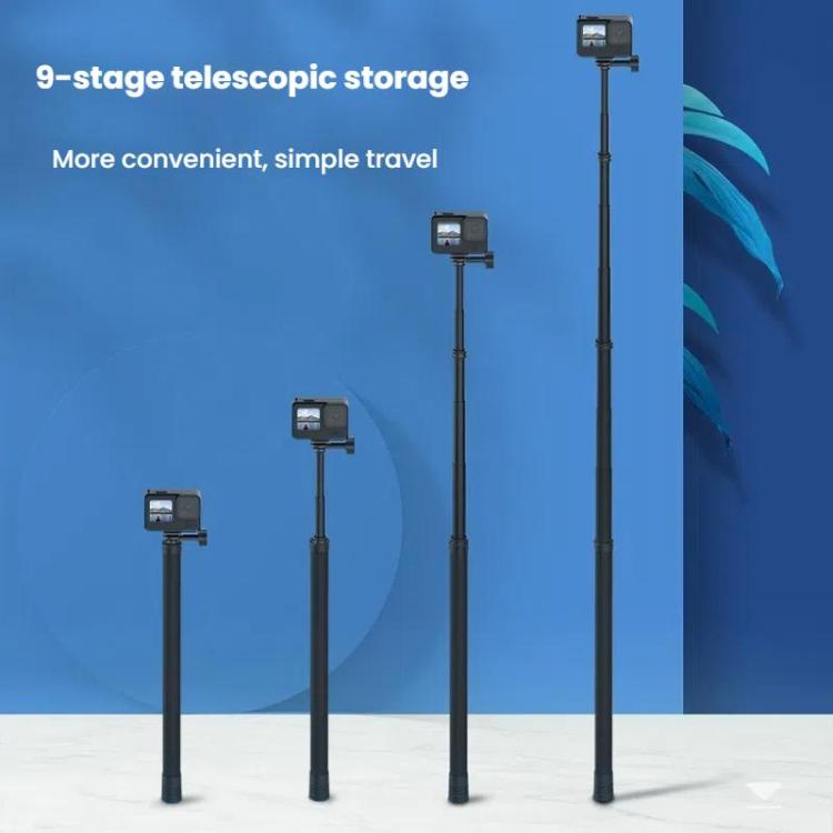 TELESIN Gen 2 2.7m Carbon Fiber Selfie Stick Sports Camera Extension Rod For GoPro HERO13 Black / Insta360(Black) - free shipping - PMC TechLife - Order now!