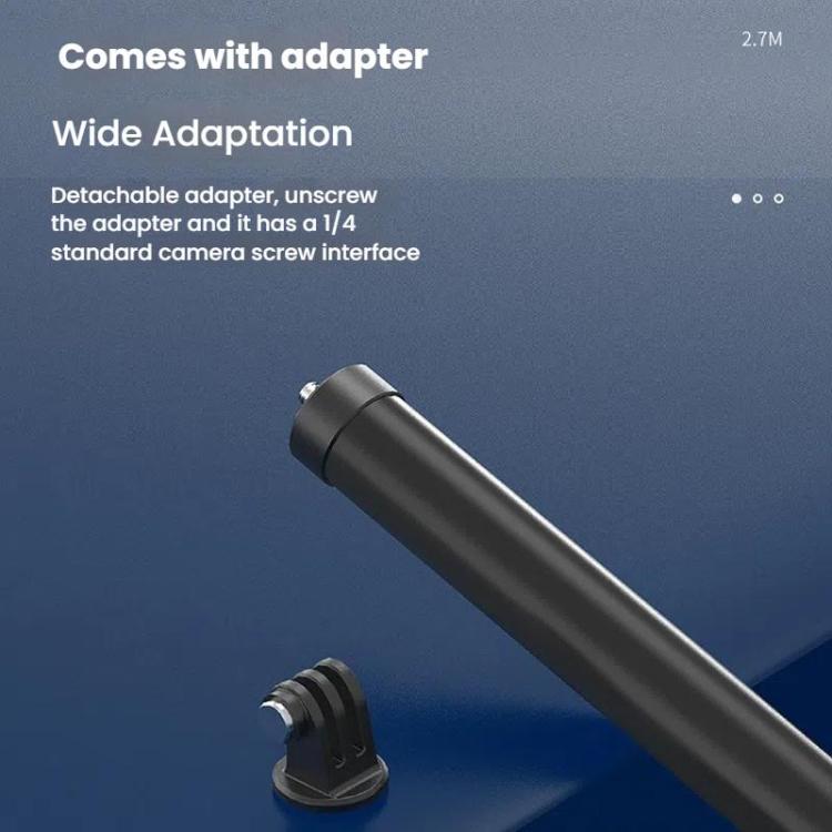 TELESIN Gen 2 2.7m Carbon Fiber Selfie Stick Sports Camera Extension Rod For GoPro HERO13 Black / Insta360(Black) - free shipping - PMC TechLife - Order now!