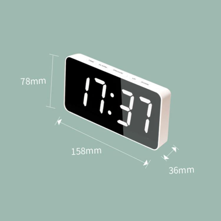 LED Mirror Digital Clock with Type-C Charging Port & 18650 Battery Compartment (Battery Not Included)(Black+White) - Alarm Clocks by PMc TechLife | Online Shopping South Africa | PMc TechLife | Buy Now Pay Later Mobicred