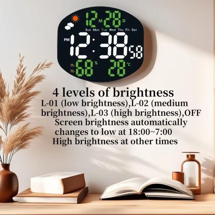 Digital Wall Clock Weather Station Forecast TEMP Humidity 2 Alarm Table Clock With Remote Control(Red+White) - Wall Clock by PMc TechLife | Online Shopping South Africa | PMc TechLife | Buy Now Pay Later Mobicred