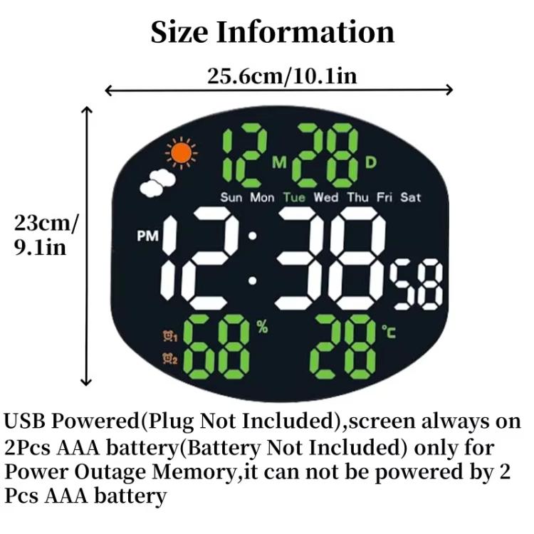 Digital Wall Clock Weather Station Forecast TEMP Humidity 2 Alarm Table Clock With Remote Control(Red+White) - Wall Clock by PMc TechLife | Online Shopping South Africa | PMc TechLife | Buy Now Pay Later Mobicred