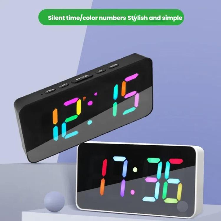 11 Colors Dynamic RGB Digital Alarm Clock 12/24H 6 Levels Brightness 2 Alarms Table Clock(Black Shell) - Alarm Clocks by PMc TechLife | Online Shopping South Africa | PMc TechLife | Buy Now Pay Later Mobicred