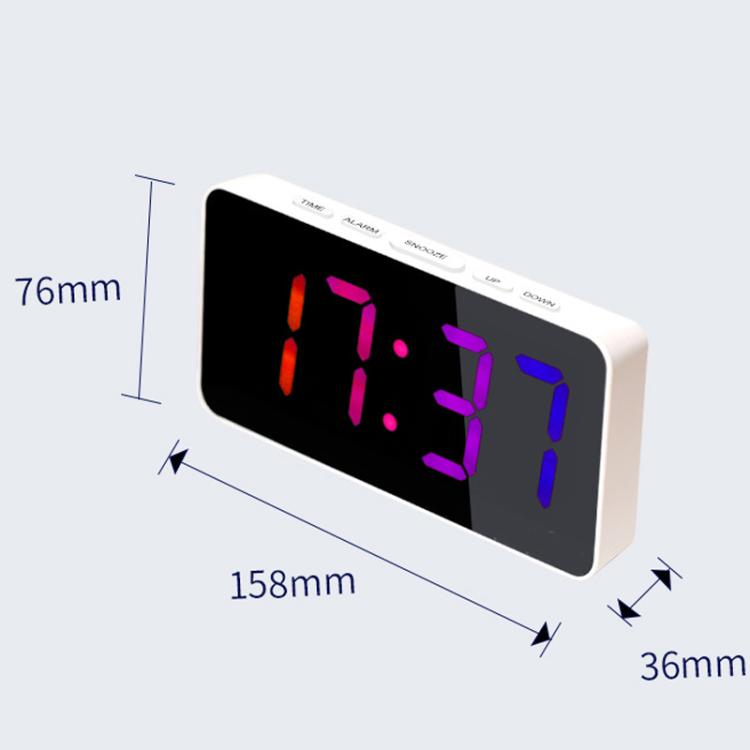 11 Colors Dynamic RGB Digital Alarm Clock 12/24H 6 Levels Brightness 2 Alarms Table Clock(Black Shell) - Alarm Clocks by PMc TechLife | Online Shopping South Africa | PMc TechLife | Buy Now Pay Later Mobicred