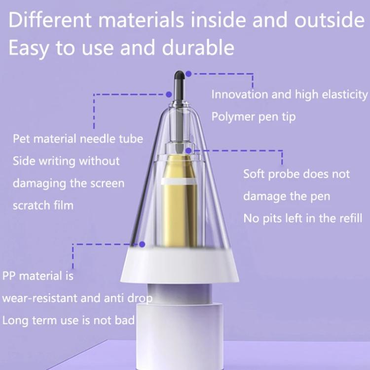 For Apple Pencil 2 / 1 Elastic Tip Soft Probe Silent Replacement Nib, Spec: 2B Transparent - Pencil Accessories by PMc TechLife | Online Shopping South Africa | PMc TechLife | Buy Now Pay Later Mobicred