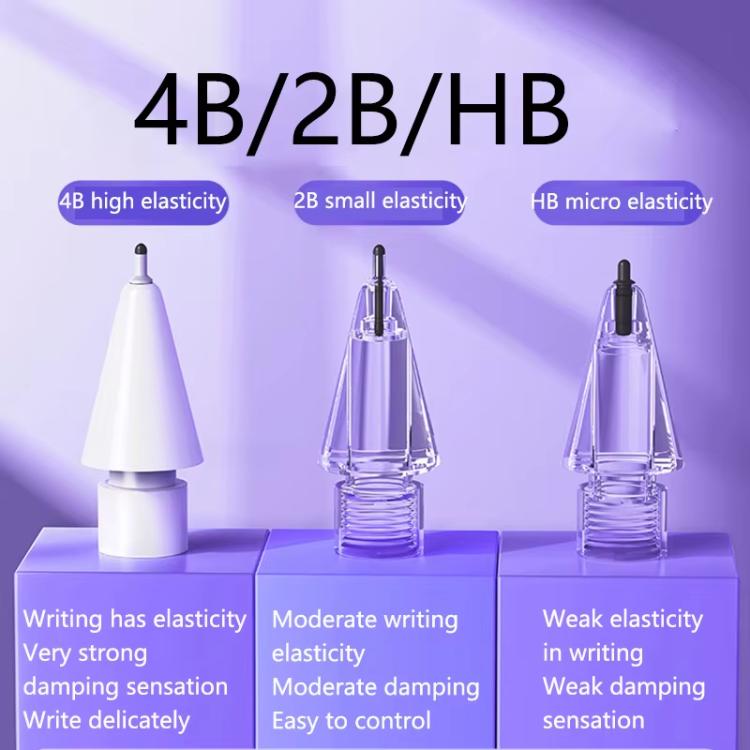 For Apple Pencil 2 / 1 Elastic Tip Soft Probe Silent Replacement Nib, Spec: 4B White - Pencil Accessories by PMc TechLife | Online Shopping South Africa | PMc TechLife | Buy Now Pay Later Mobicred