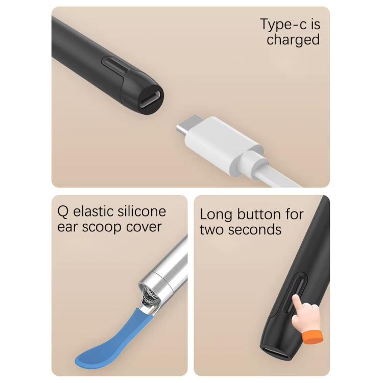 P5 Smart WIFI Connection Visible 10 Million Pixel HD Detachable Ear Spoon With APP(Black) - free shipping - PMC TechLife - Order now!