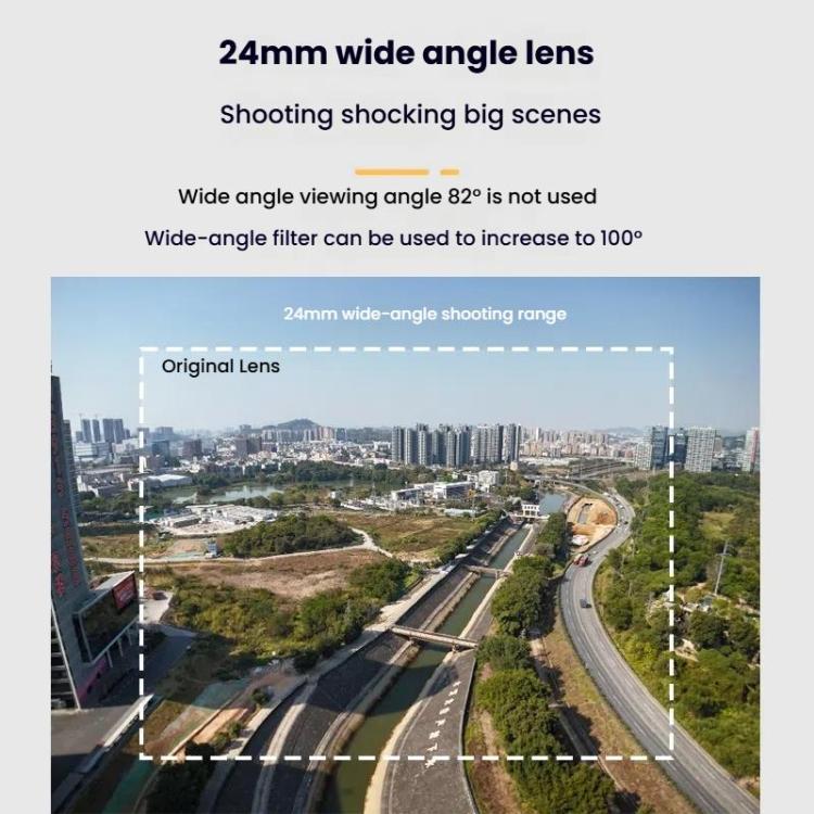 For DJI Flip RCSTQ 24mm100 Degree Wide Angle Filter Aluminum Alloy Frame Ultra Wide Angle(Wide Angle+Aluminum Frame) - free shipping - PMC TechLife - Order now!