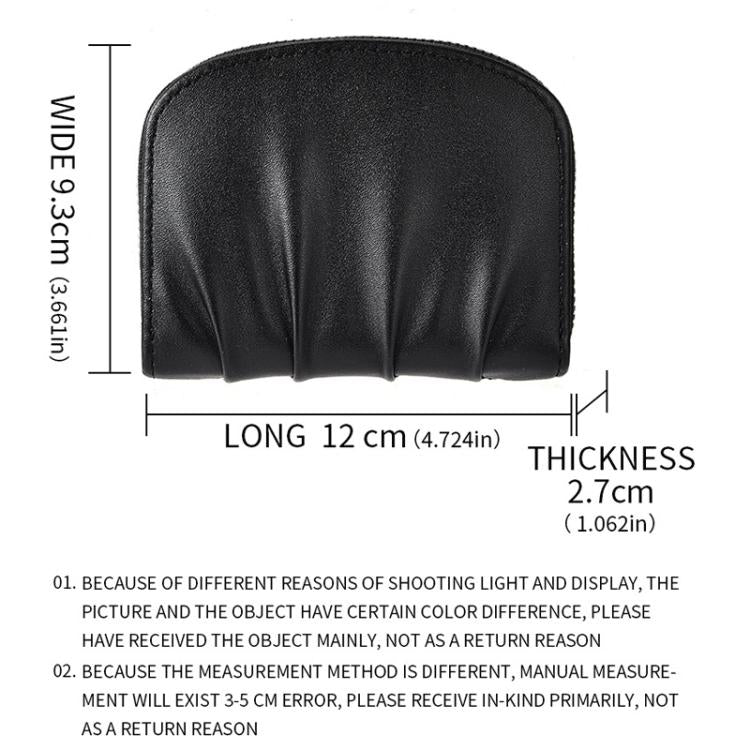 Women Wallet Pleated Sense PU Zipper Short Wallet Simple Solid Color Coin Purse(Black) - free shipping - PMc TechLife - Order now!