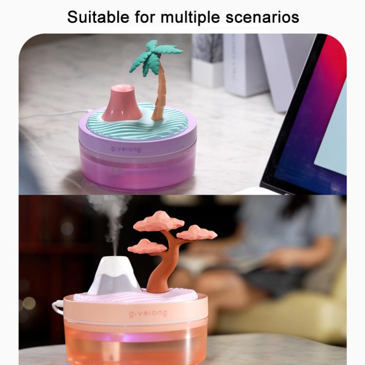 Givelong Mini Portable Landscape Humidifier Plant Pot Hydrator Mister USB Car Spray Aromatherapy Diffuser(Coconut Tree) - free shipping - PMC TechLife - Order now!