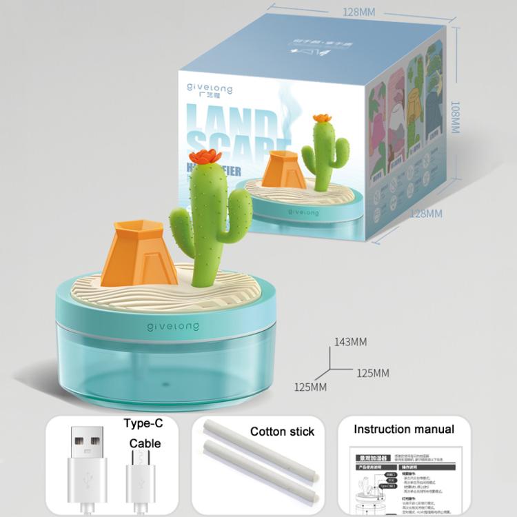 Givelong Mini Portable Landscape Humidifier Plant Pot Hydrator Mister USB Car Spray Aromatherapy Diffuser(Cactus) - free shipping - PMC TechLife - Order now!