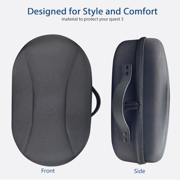 For Meta Quest 3 VR Glasses Storage Case EVA Anti-Pressure Hard Shell Storage Bag(Carbon Fiber Black) - VR Accessories by PMC TechLife | Online Shopping South Africa | PMC TechLife | Buy Now Pay Later Mobicred