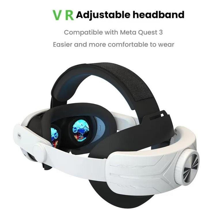 For Meta Quest 3 / 3S Adjustable Headband No Face Pressure VR Head Strap Accessories(Black) - VR Accessories by PMc TechLife | Online Shopping South Africa | PMc TechLife | Buy Now Pay Later Mobicred