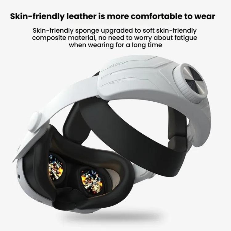For Meta Quest 3 / 3S Adjustable Headband No Face Pressure VR Head Strap Accessories(Black White) - VR Accessories by PMc TechLife | Online Shopping South Africa | PMc TechLife | Buy Now Pay Later Mobicred
