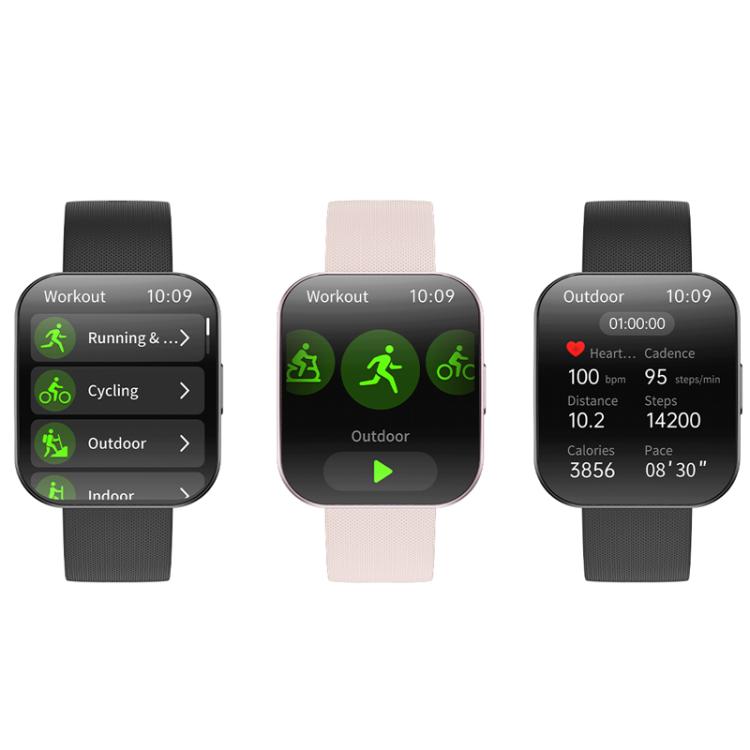 QS08 1.85 Inch Full-Screen Smart Watch with Real-Time Heart Rate/Blood Glucose/Blood Oxygen Monitor, SOS Alert, Sleep Tracking(Pink) - free shipping - PMC TechLife - Order now!