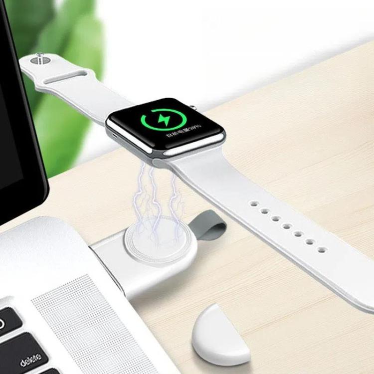 For Apple Watch 1/2/3/4/5/6/7/8/9/10/SE Portable USB Magnetic Wireless Charger(White) - Charger / Holder by PMC TechLife | Online Shopping South Africa | PMC TechLife | Buy Now Pay Later Mobicred