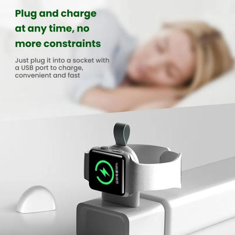 For Apple Watch 1/2/3/4/5/6/7/8/9/10/SE Portable USB Magnetic Wireless Charger(White) - Charger / Holder by PMC TechLife | Online Shopping South Africa | PMC TechLife | Buy Now Pay Later Mobicred