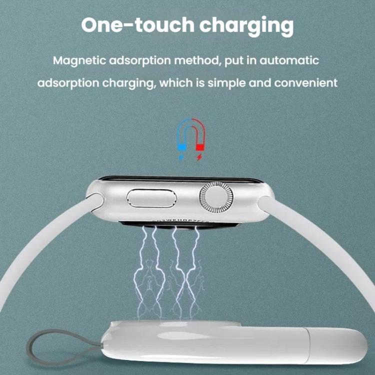 For Apple Watch 1/2/3/4/5/6/7/8/9/10/SE Portable USB Magnetic Wireless Charger(White) - Charger / Holder by PMC TechLife | Online Shopping South Africa | PMC TechLife | Buy Now Pay Later Mobicred