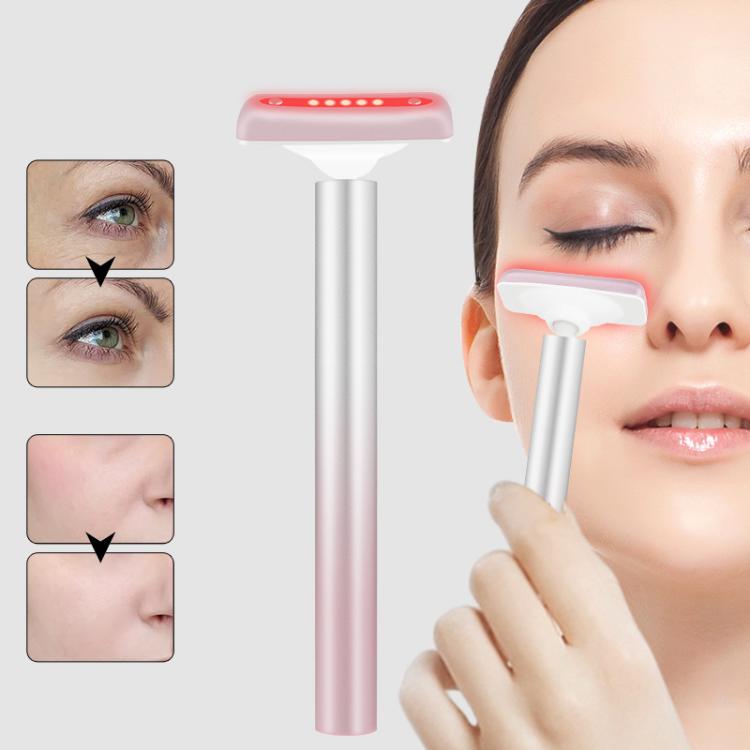 Red Light Facial Wand Eye Neck Massager With Vibrating for Lifting, Dark Circle Reduction(Fairy Pink) - free shipping - PMC TechLife - Order now!